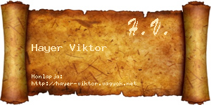 Hayer Viktor névjegykártya